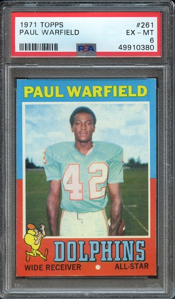 1971 TOPPS 261 PAUL WARFIELD PSA EX-MT 6
