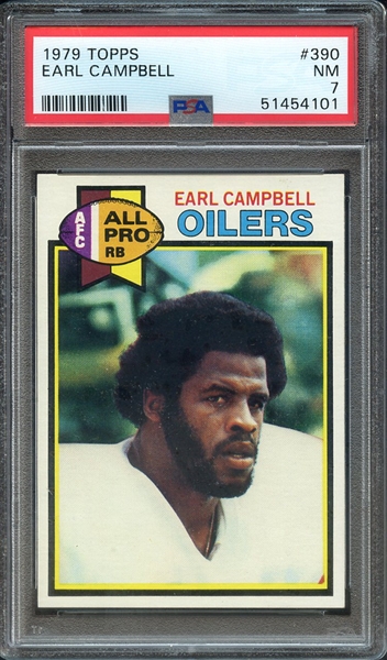1979 TOPPS 390 EARL CAMPBELL PSA NM 7
