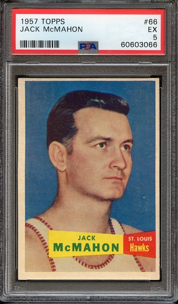 1957 TOPPS 66 JACK McMAHON PSA EX 5