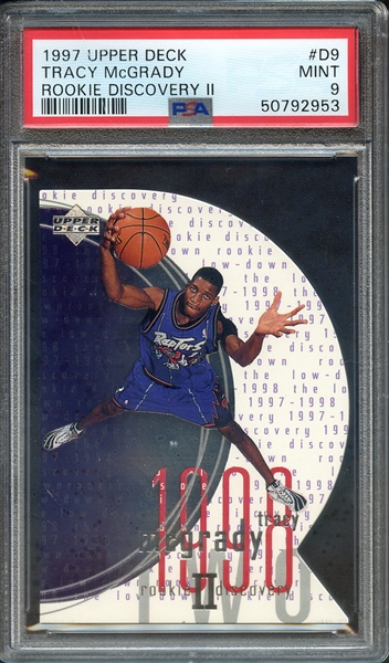 1997 UPPER DECK ROOKIE DISCOVERY D9 TRACY McGRADY ROOKIE DISCOVERY II PSA MINT 9