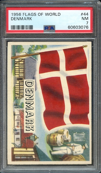1956 FLAGS OF WORLD 44 DENMARK PSA NM 7