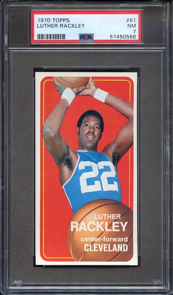 1970 TOPPS 61 LUTHER RACKLEY PSA NM 7
