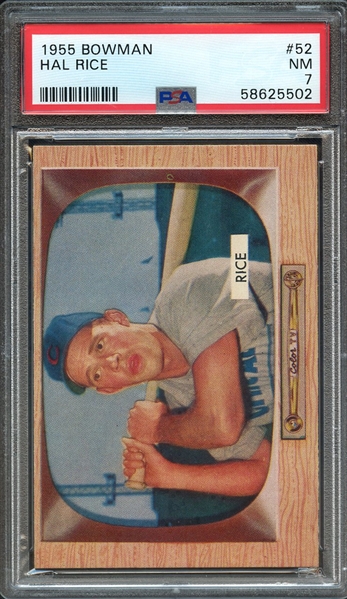 1955 BOWMAN 52 HAL RICE PSA NM 7