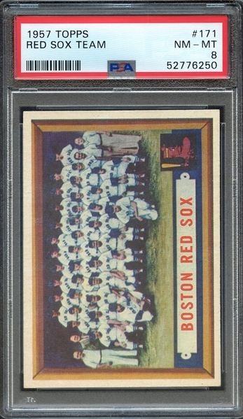 1957 TOPPS 171 RED SOX TEAM PSA NM-MT 8