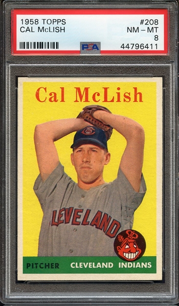 1958 TOPPS 208 CAL McLISH PSA NM-MT 8