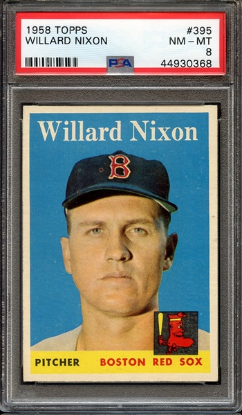 1958 TOPPS 395 WILLARD NIXON PSA NM-MT 8