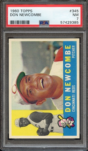 1960 TOPPS 345 DON NEWCOMBE PSA NM 7