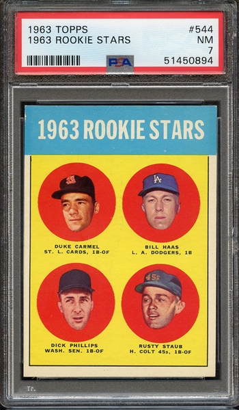 1963 TOPPS 544 1963 ROOKIE STARS PSA NM 7