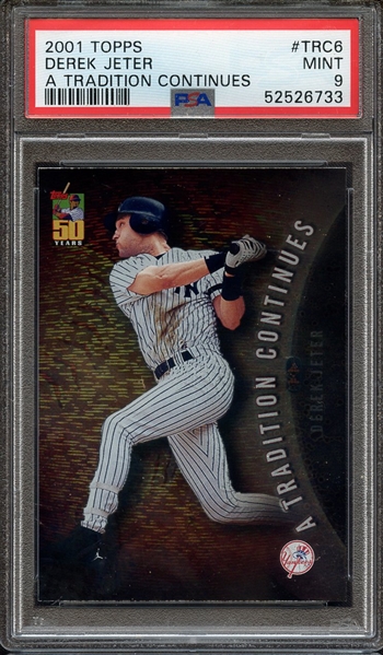 2001 TOPPS A TRADITION CONTINUES TRC6 DEREK JETER A TRADITION CONTINUES PSA MINT 9