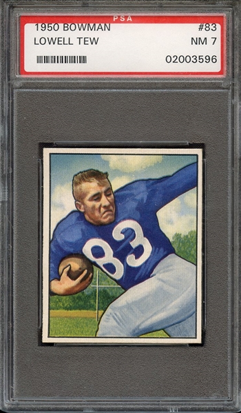 1950 BOWMAN 83 LOWELL TEW PSA NM 7