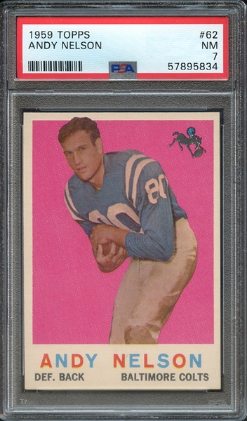 1959 TOPPS 62 ANDY NELSON PSA NM 7