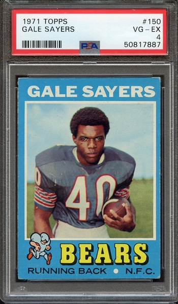 1971 TOPPS 150 GALE SAYERS PSA VG-EX 4
