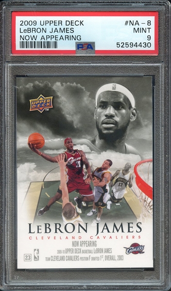 2009 UPPER DECK NOW APPEARING NA-8 LeBRON JAMES NOW APPEARING PSA MINT 9
