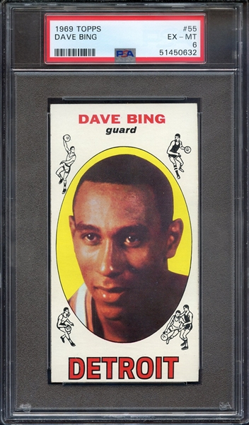 1969 TOPPS 55 DAVE BING PSA EX-MT 6