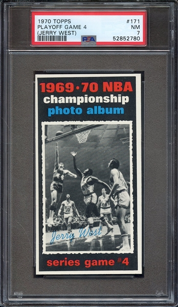 1970 TOPPS 171 PLAYOFF GAME 4 (JERRY WEST) PSA NM 7
