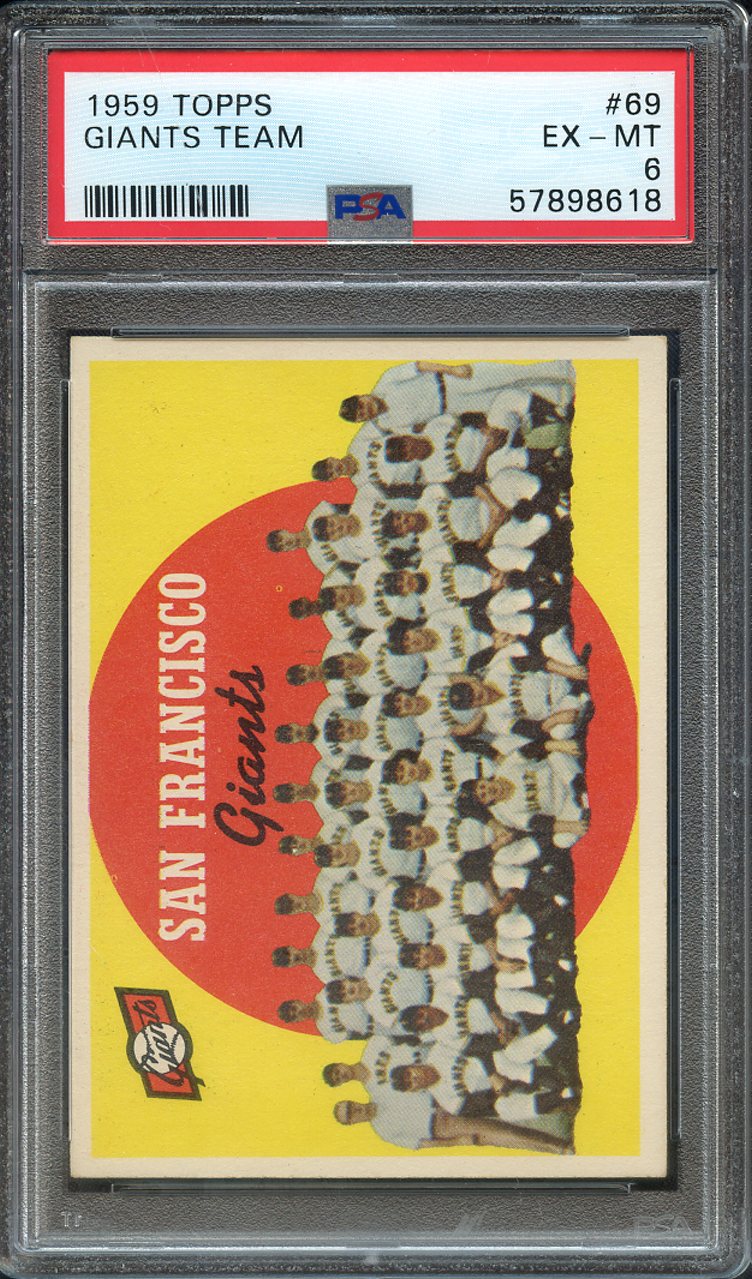 Lot Detail - 1959 TOPPS 69 GIANTS TEAM PSA EX-MT 6