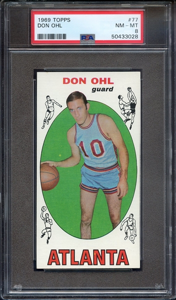 1969 TOPPS 77 DON OHL PSA NM-MT 8