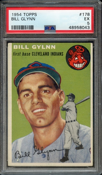 1954 TOPPS 178 BILL GLYNN PSA EX 5
