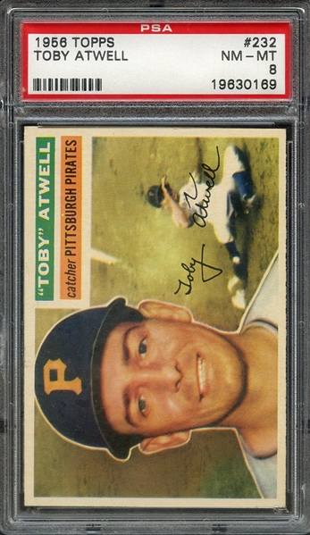 1956 TOPPS 232 TOBY ATWELL PSA NM-MT 8