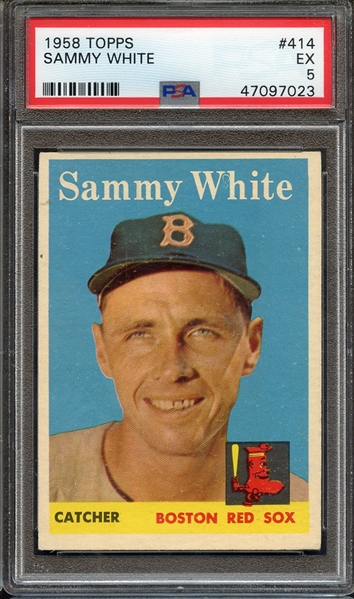 1958 TOPPS 414 SAMMY WHITE PSA EX 5
