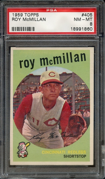 1959 TOPPS 405 ROY McMILLAN PSA NM-MT 8