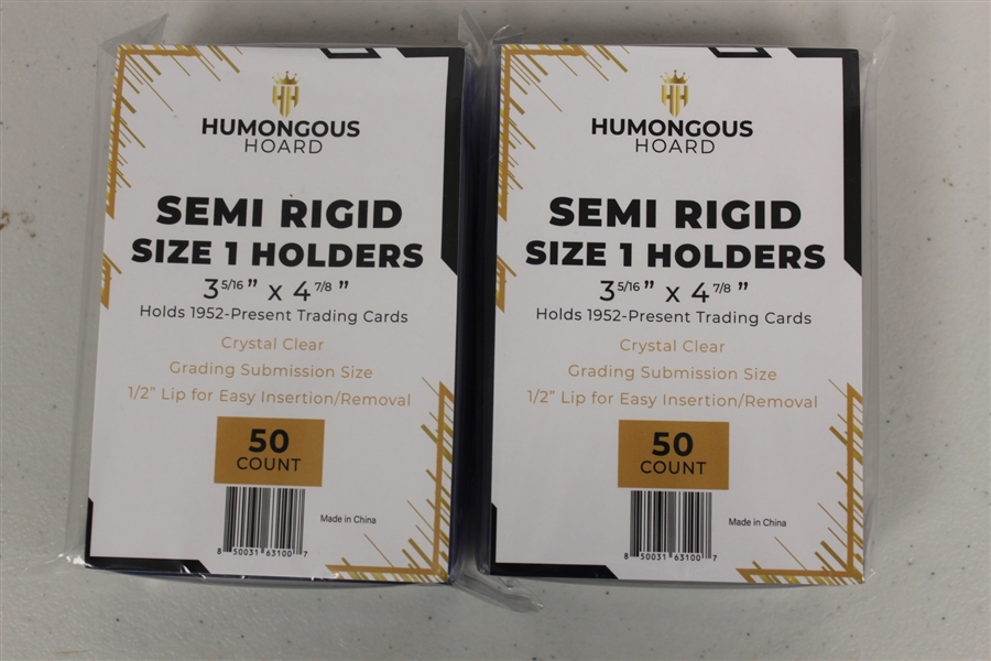 (100) Humongous Hoard Semi Rigid Size 1 Grading Submission 3 5/16 x 4 7/8