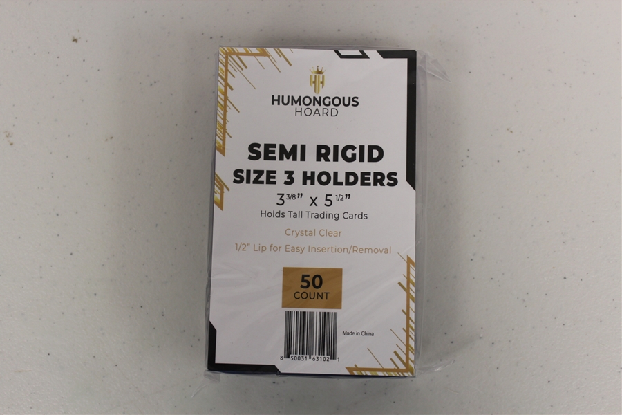 (50) Humongous Hoard Semi Rigid Size 3 Tall Boys Oversize 3 3/8 x 5 1/2