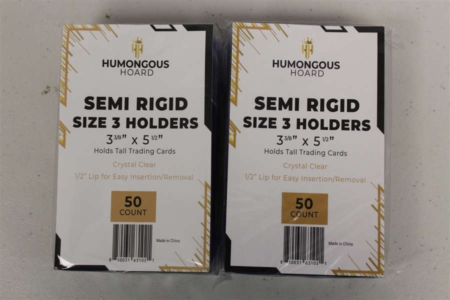 (100) Humongous Hoard Semi Rigid Size 3 Tall Boys Oversize 3 3/8 x 5 1/2