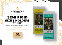 (100) Humongous Hoard Semi Rigid Size 5 Tickets Oversize 3 1/2 x 8"