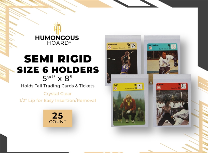 (50) Humongous Hoard Semi Rigid Size 6 Sportscaster Postcard Oversize 5 3/4 x 8