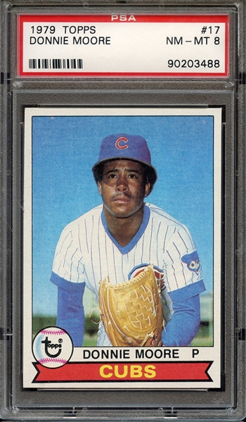 1979 TOPPS 17 DONNIE MOORE PSA NM-MT 8