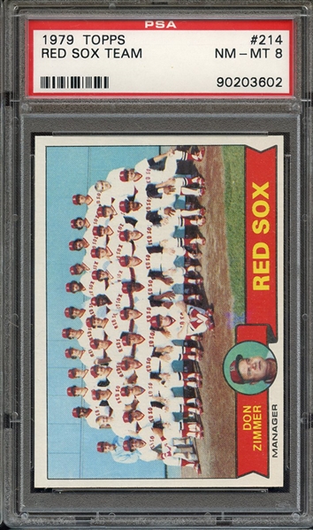 1979 TOPPS 214 RED SOX TEAM PSA NM-MT 8