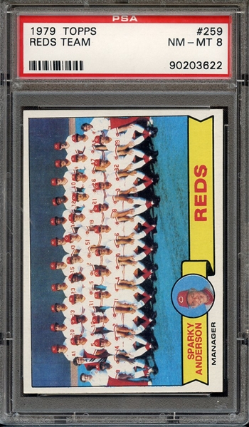 1979 TOPPS 259 REDS TEAM PSA NM-MT 8
