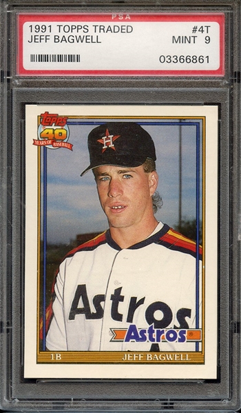 1991 TOPPS TRADED 4T JEFF BAGWELL PSA MINT 9
