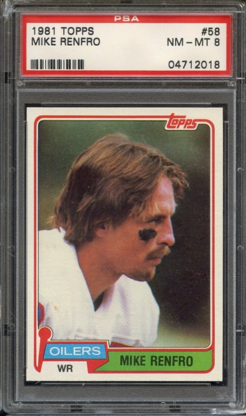 1981 TOPPS 58 MIKE RENFRO PSA NM-MT 8