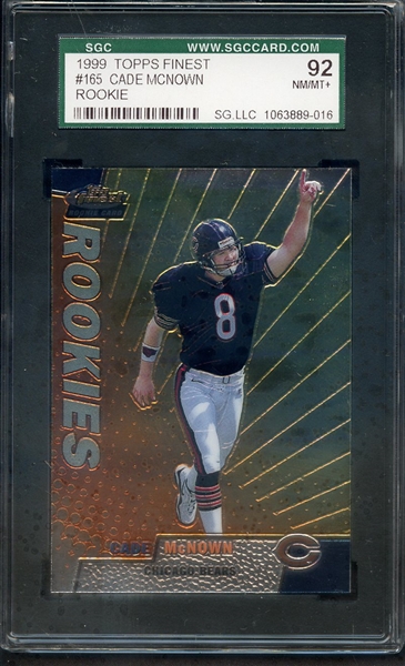 1999 TOPPS FINEST 165 CADE MCNOWN SGC NM/MT+ 92