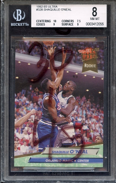 1992 ULTRA 328 SHAQUILLE O'NEAL BGS NM-MT 8