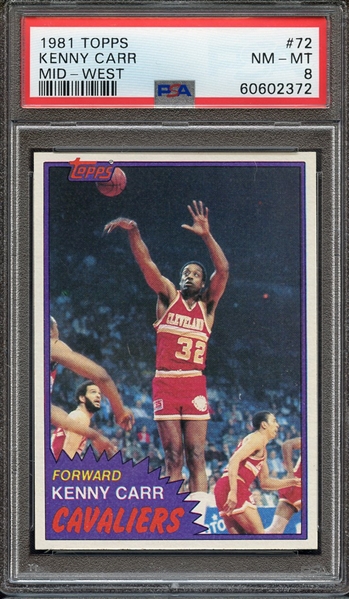 1981 TOPPS 72 KENNY CARR PSA NM-MT 8