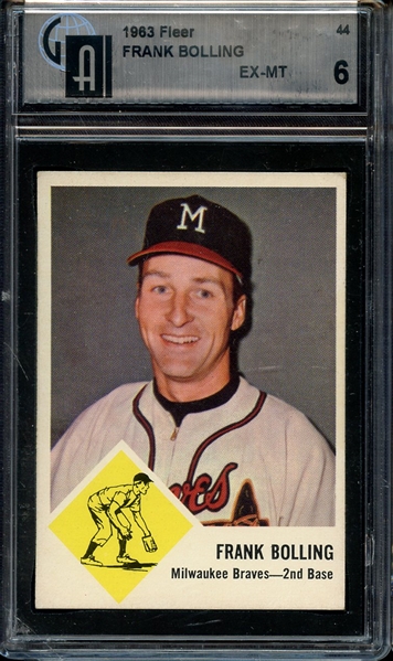 1963 FLEER 44 FRANK BOLLING GAI EX-MT 6