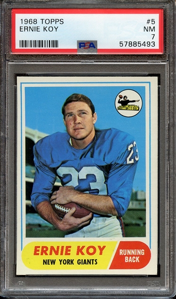 1968 TOPPS 5 ERNIE KOY PSA NM 7