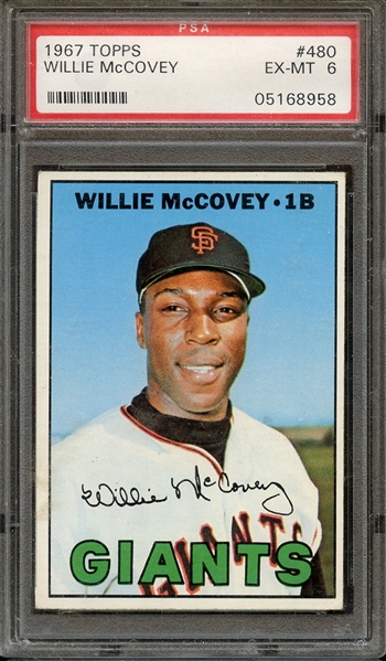 1967 TOPPS 480 WILLIE McCOVEY PSA EX-MT 6