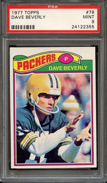 1977 TOPPS 78 DAVE BEVERLY PSA MINT 9