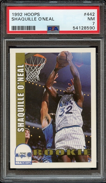 1992 HOOPS 442 SHAQUILLE O'NEAL PSA NM 7
