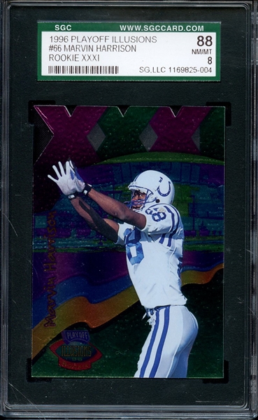 1996 PLAYOFF ILLUSIONS 66 ROOKIE XXXI MARVIN HARRISON SGC NM/MT 88 / 8