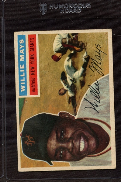 1956 TOPPS 130 WILLIE MAYS GRAY BACK POOR