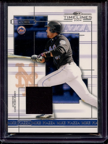 2004 DONRUSS TIMELINES GAME USED JERSEY MIKE PIAZZA