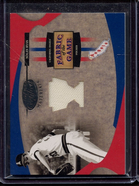 2005 LEAF CERTIFIED FABRIC OF THE GAME USED JERSEY NOLAN RYAN 04/25