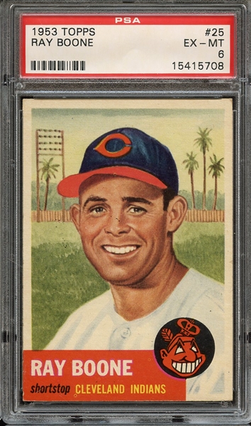1953 TOPPS 25 RAY BOONE PSA EX-MT 6