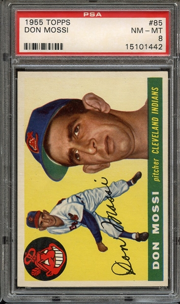 1955 TOPPS 85 DON MOSSI PSA NM-MT 8