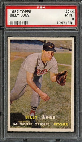 1957 TOPPS 244 BILLY LOES PSA MINT 9